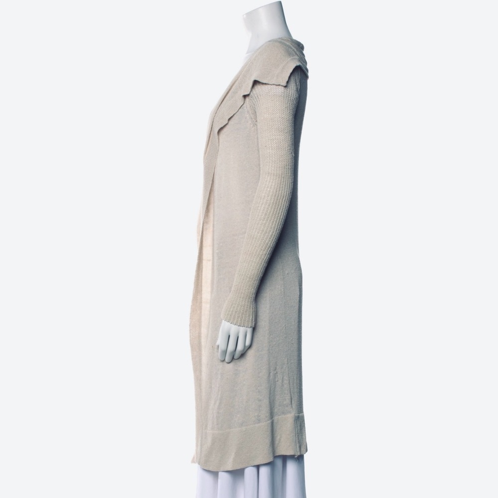 JAMES PERSE Draped Cardigan Silk Ecru Knit Linen/Beige NWT $295 Small/ Medium - Picture 12 of 14